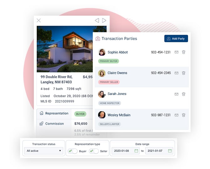 Transaction management tools for real estate agents