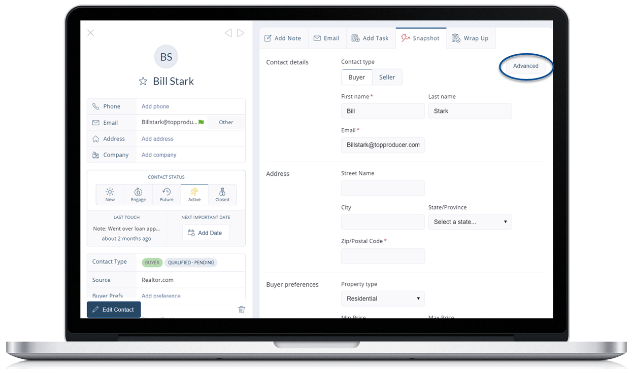 Sending a Market Snapshot® report in Top Producer® X CRM