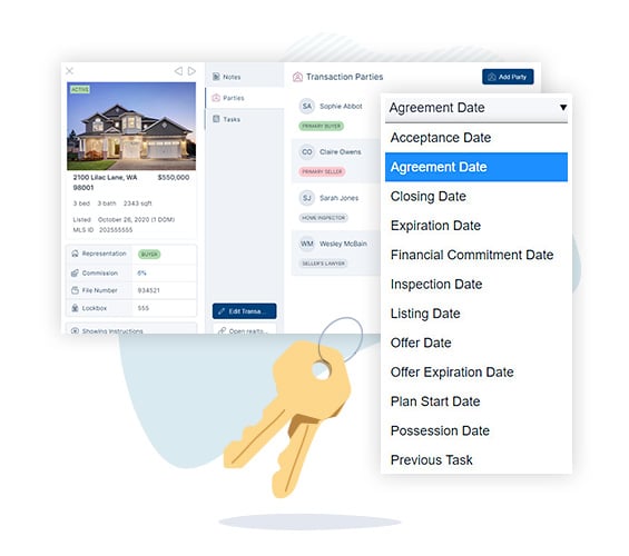 Key dates in Top Producer's transaction management