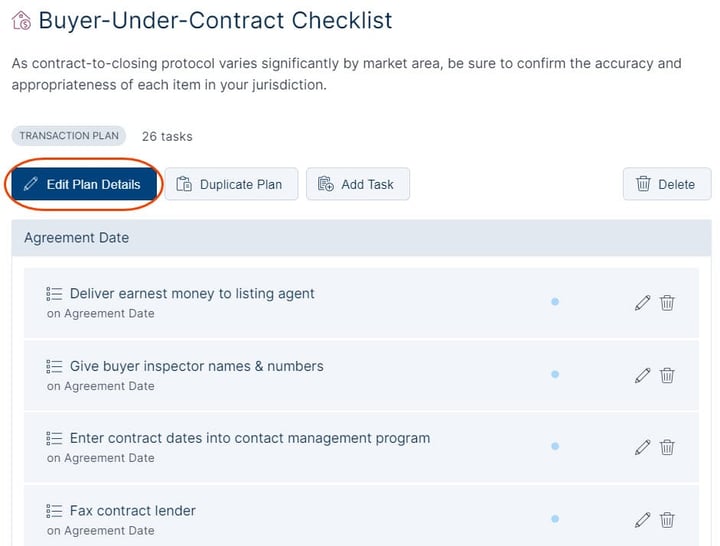 Transaction Task Plans in Top Producer X CRM