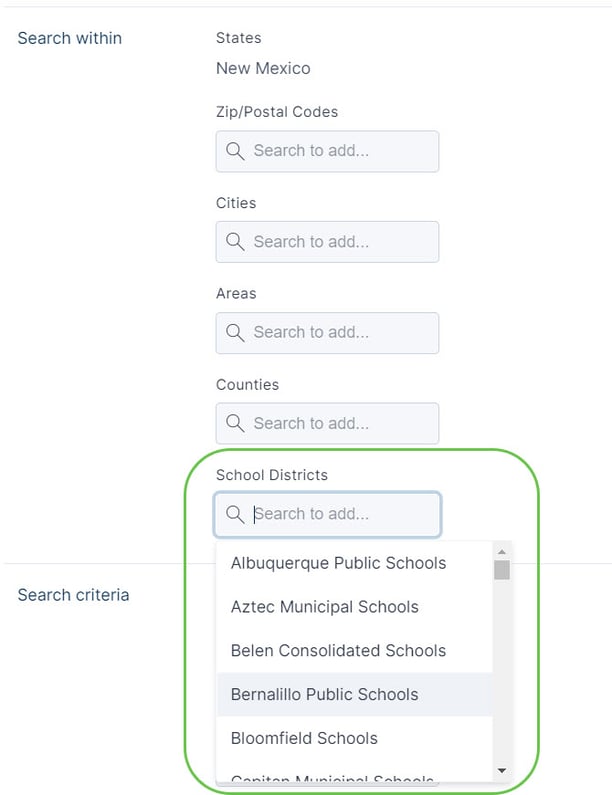 Create Market Snapshot® reports based on school district