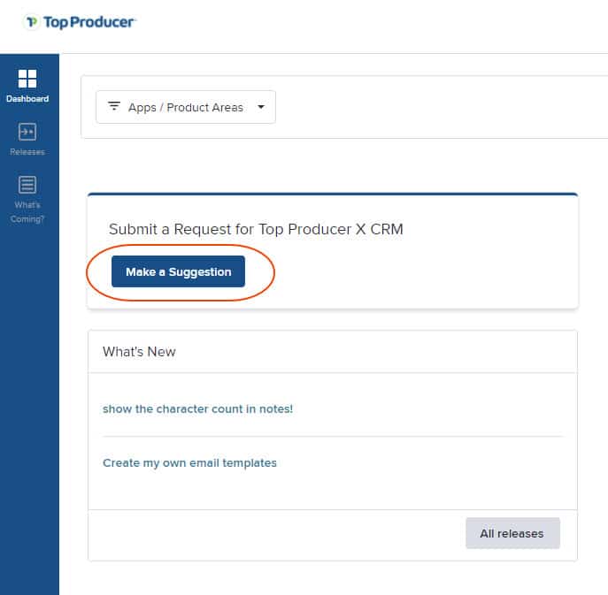 Submit suggestion for Top Producer X CRM