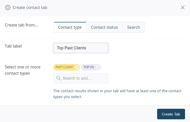 Create a smart contact list for your top clients