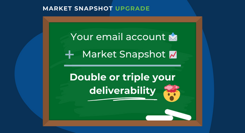Chalkboard showing that sending Market Snapshot reports through your own email account can double deliverability