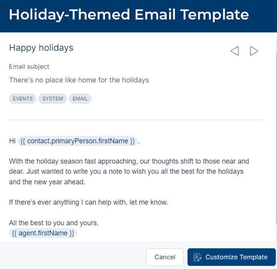 Christmas Real Estate Marketing Ideas - Holiday Email Template
