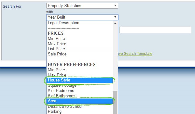 The search in Top Producer and how to search by house style and area