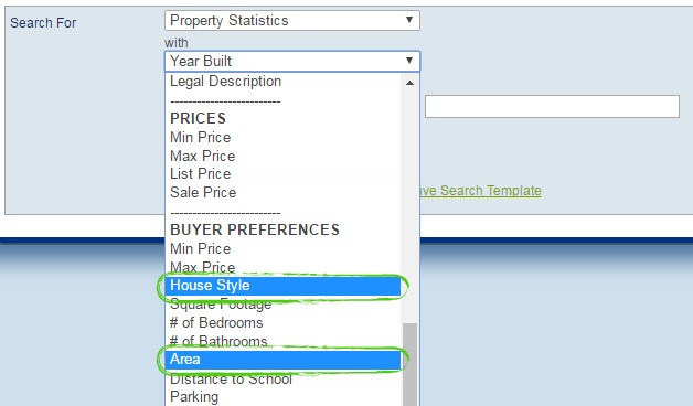 The search in Top Producer and how to search by house style and area