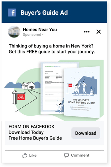 Real estate buyer's guide ad example