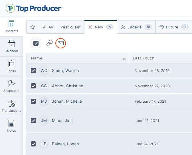 NEW! Send group email from within Top Producer® X CRM