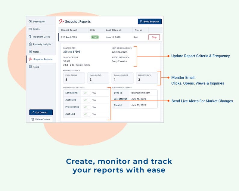 Create, monitor and track your reports with ease