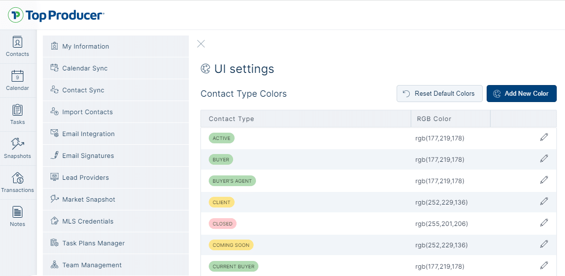 Now set colors for your different contact type tags