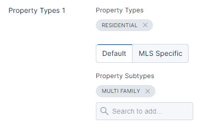 New Property and Sub Type selectors for Market Snapshot reports